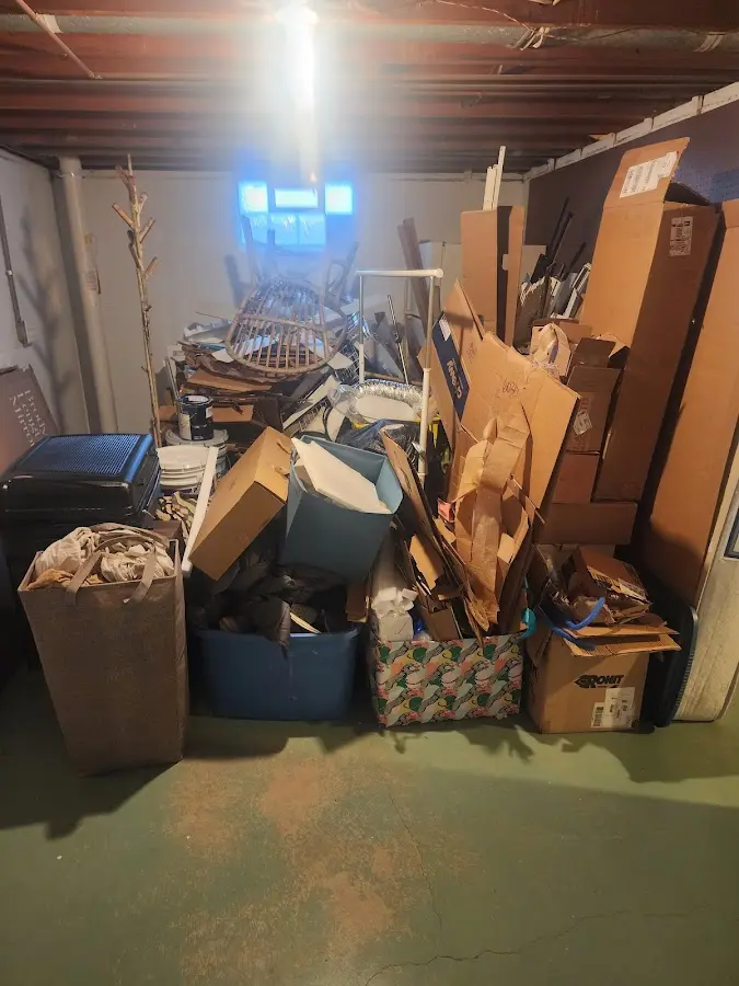 Roll-off dumpster container at job site for 20 Yard Dumpster Rental in Union City